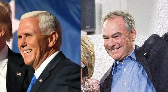 Mike Pence (républicain, à gauche), et Tim Kayne (démocrate, à droite)